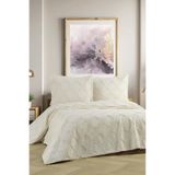 Çeyiz Diyarı Mila Çift Kişilik Şönil Desenli 240x260 cm Pike Takımı Krem
