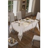 Çeyiz Diyarı Neslihan 160x260 cm 26 Parça Krem Masa Örtüsü
