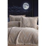 Çeyiz Diyarı Nisan 3 Parça Çift Kişilik Pike Takımı 240x260 Cappucino