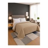 Çeyiz Diyarı Nova Ultrasonik Kapitoneli Çift Taraflı Çift Kişilik 200x220 cm Kırlentsiz Tek Pike Bej
