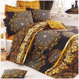 Çeyiz Diyarı Osmanlı %100 Pamuk Çift Kişilik Nevresim Takımı Sarı - 200 x 220 cm - Renkli