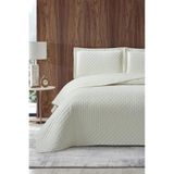 Çeyiz Diyarı Parma Çift Kişilik Lüks Kadife 240x260 cm Yatak Örtüsü Krem