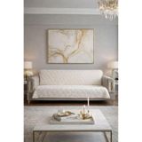 Çeyiz Diyarı Pondü 170x210 cm Kaymaz Taban Koltuk Örtüsü Krem