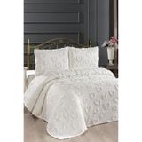 Çeyiz Diyarı Pure Love 3 Parça Çift Kişilik Pike Takımı Krem