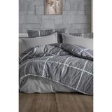 Çeyiz Diyarı Rian 195x220 cm Çift Kişilik Gri Nevresim Takımı