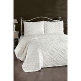 Çeyiz Diyarı Samira 3 Parça Çift Kişilik Pike Takımı Krem Pamuk - Polyester Düz Desen - 235x250 cm