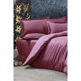 Çeyiz Diyarı Stripe Çift Kişilik Pollysaten Nevresim Takımı Mürdüm - 200 x 220 cm