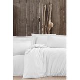 Çeyiz Diyarı Stripe Tek Kişilik Pollysaten Nevresim Takımı Beyaz - 200 x 220 cm