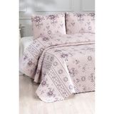 Çeyiz Diyarı Ultrasonik Kapitoneli Kanaviçe Çift Kişilik Yatak Örtüsü Pudra - 230 x 250 cm