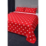Çeyiz Diyarı Ultrasonik Kapitoneli Leman Çift Kişilik Pike Takımı 195x235 cm Kırmızı
