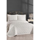 Çeyiz Diyarı Velisa Çift Kişilik Şönil Desenli 235x250 cm Pike Takımı Krem