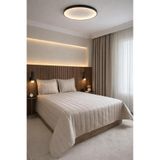 Çeyiz Diyarı Velmira Jakarlı Kadife Elyaf Dolgulu Yatak Örtüsü 240x240 cm Bej