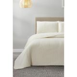 Çeyiz Diyarı Venedik Elyaf Dolgulu Çift Kişilik 240x260 Cm Yatak Örtüsü Krem