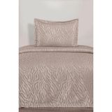 Çeyiz Diyarı Zebra Jakarlı Tek Kişilik Yatak Örtüsü Bej - 170 x 250 cm