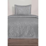 Çeyiz Diyarı Zebra Jakarlı Tek Kişilik Yatak Örtüsü Gri - 170 x 250 cm
