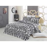 Çeyiz Diyarı Zebra Pamuk Saten Çift Kişilik Nevresim Takımı - Siyah - Beyaz - 200 x 220 cm