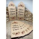Çeyiz Kartı (Isim Baskılı Çeyiz Etiketi) 12 Adet Karton ( 6,5 X17 Cm) - Kraft