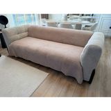 Çeyiz Merkezi Kare Desen Süngerli Wellsoft Koltuk Örtüsü 170X215 cm - Bej