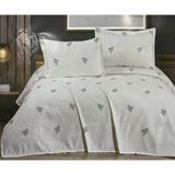 Çeyiz Merkezi Nazende Nakışlı Şönil 3 Parça Pike Takımı - Çift Kişilik ( Kutulu) - Kahve - 240 x 250 cm