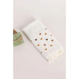 Çeyiz Merkezi Ponponlu Kalpli Mutfak Havlusu 30X50 - 30 x 50 cm - Krem