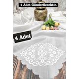 Çeyizci 4 Adet Çeyizlik Bohça, Saten Bohça Dantelli Nişan Bohçası - Krem