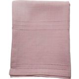 Çeyizci Keten Kumaş Çizgili Masa Örtüsü 160X220 Cm Pudra Antik