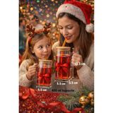 Çeyizde 3-4-5-6'lı Bambu Kapaklı 400 ml Borisilikat Sızdırmaz Cam Kupa - Hediyelik Cam Kupa Yılbaşı Ögretmenler Günü Hediyesi Cam Bardak - 4 Adet