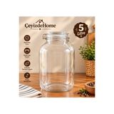 Ceyizde Korken 5000 ml Turşu Kavanozu Vakumlu Kilitli Cam Saklama Kavanozu - 5 litre