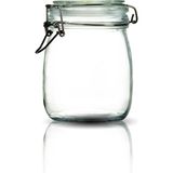 Çeyizde Korken Kavanoz 750 ml Vakumlu Kilitli Cam Saklama Kavanozu - Beyaz / Şeffaf - 1