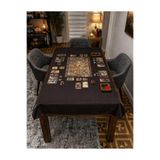 çeyizköşesi Okey Oyun Masa Örtüsü Kadife 140x140 AcıKahve