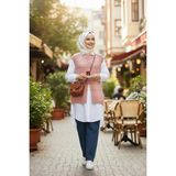 Çeyizlik Simli Robalı Yelek Düğmeli, Uçan Yelek Modeli Çeyizlik Yelek - Buz Mavi / Standart