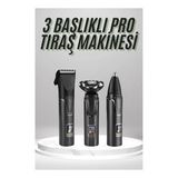 CEYLAN ADAM Dijital Göstergeli 3 Başlıklı Tıraş Makinesi Islak Kuru Lazer Öncesi Günlük