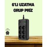 Ceylan Adam Mey Ithalat® 2500W Güçlü 6’lı Priz USB ve Type-C Çıkışlı Termal Korumalı - Çok Renkli