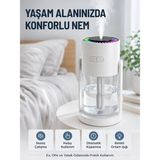 Ceylan Adam Mey Ithalat® Taşınabilir Hava Nemlendirici LED Işıklı Şeffaf Hazneli Ev Ofis Yatak Odası Nemlendirme Cihazı - Çok Renkli