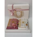 Ceylan Al Avm Pembe-Beyaz Damat Bohçası, Gelin Bohçası, Seccade Seti, Nişan Bohçası, Çeyizlik Set, Çeyizlik Seccade - Pembe - Beyaz
