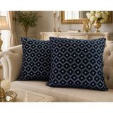 Ceylan Collection Yastık Kılıfı - Lacivert Tel Kırma El Işlemeli Yastık Kılıfı - 45x45