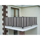 Ceylan Home Balkon Demiri Perdesi Bağcıklı Gri Beyaz Çizgili - 200 x 80 cm