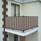 Ceylan Home Balkon Demiri Perdesi Bağcıklı Gri Krem Çizgili Ölçü Gri