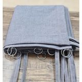Ceylan Home Balkon Perdesi Bağcıklı Halkalı Ölçü Seçenekli Düz Gri - 300 x 250 cm