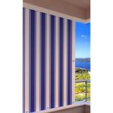 Ceylan Home Balkon Perdesi Kuş Gözü Ölçü Seçenekli Mavi Beyaz Çizgili - 550 x 200 cm