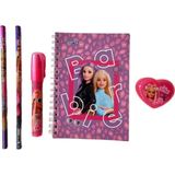 Ceylan Kırtasiye Barbie Not Defteri + Silgi + Kalemtıraş + 2 Adet Kurşun Kalem (5 Parça Set) - 4