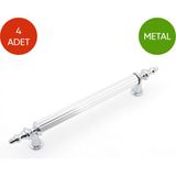 Ceylan Kulp Metal 4'lü Set 160 mm Krom Anka Modeli Dolap Çekmece Mobilya Kulbu