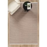 CEYLAN TEKSTİL Modern Şönil Kilim Vizon Renk Düz Desenli Kaymaz Taban Yıkanabilir Halı Ev Halısı