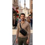 CeylanModaTrend Hakiki Deri Erkek ve Kadın Bel Ve Göğüs çantası çift bölmeli