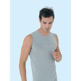 Ceylanoğlu %100 Pamuk Erkek Ribana V Yaka Sıfır Kol Atlet 048 (3 Adet) - Gri - 2XL
