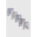 Ceylanoğlu Emprime Erkek Boxer, 5'li Paket, Desenli Karışık Set, L Beden