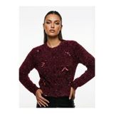 Ceylen Premium Peluş Kalp Düğmeli Kadın Hırka