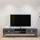 Ceylin Antrasit Modern Lüx Tv Ünitesi, 2 Kapaklı Raflı