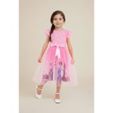 Ceylin Fashion Kız Çocuk Pembe Elsa Karlar Kraliçesi Doğum Günü Elbisesi CF-25001