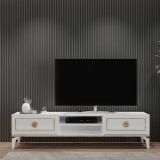 Ceylin Lüx Modern Tv Ünitesi, 2 Kapaklı Raflı, Beyaz